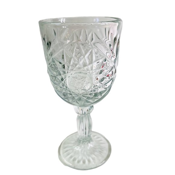 2 Libbey Glass Co Hobstar Water Goblets Vintage 7.25” x 3.5” - Picture 5 of 7